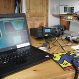 laptop, matchbox, Ft-897 and paddle